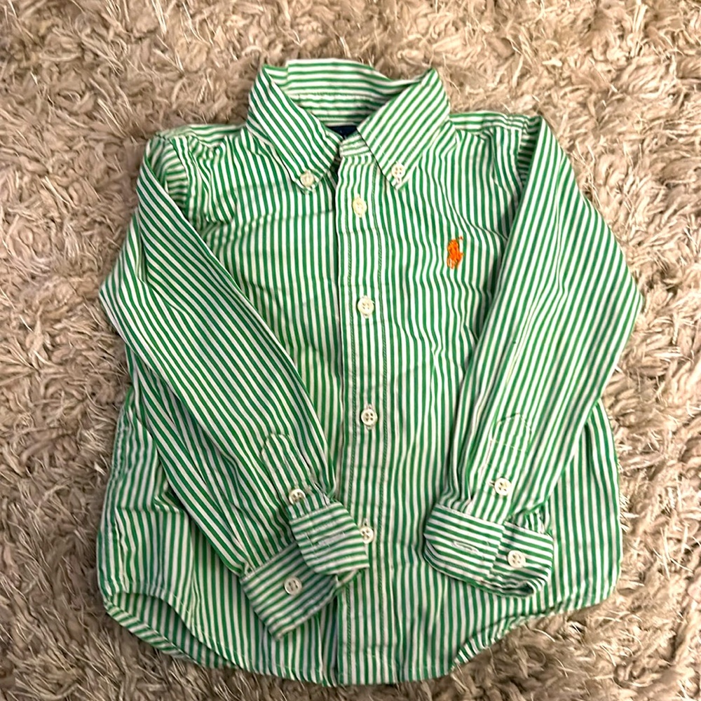 Polo Ralph Lauren boy’s size 24 months stripped Oxford button up shirt